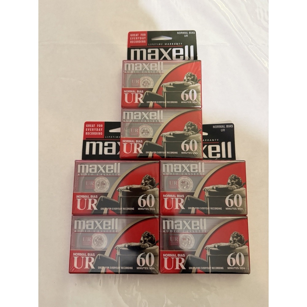3x 2 Pack Maxell Blank Audio Cassette Tape UR 60 Minutes Normal Bias UR New